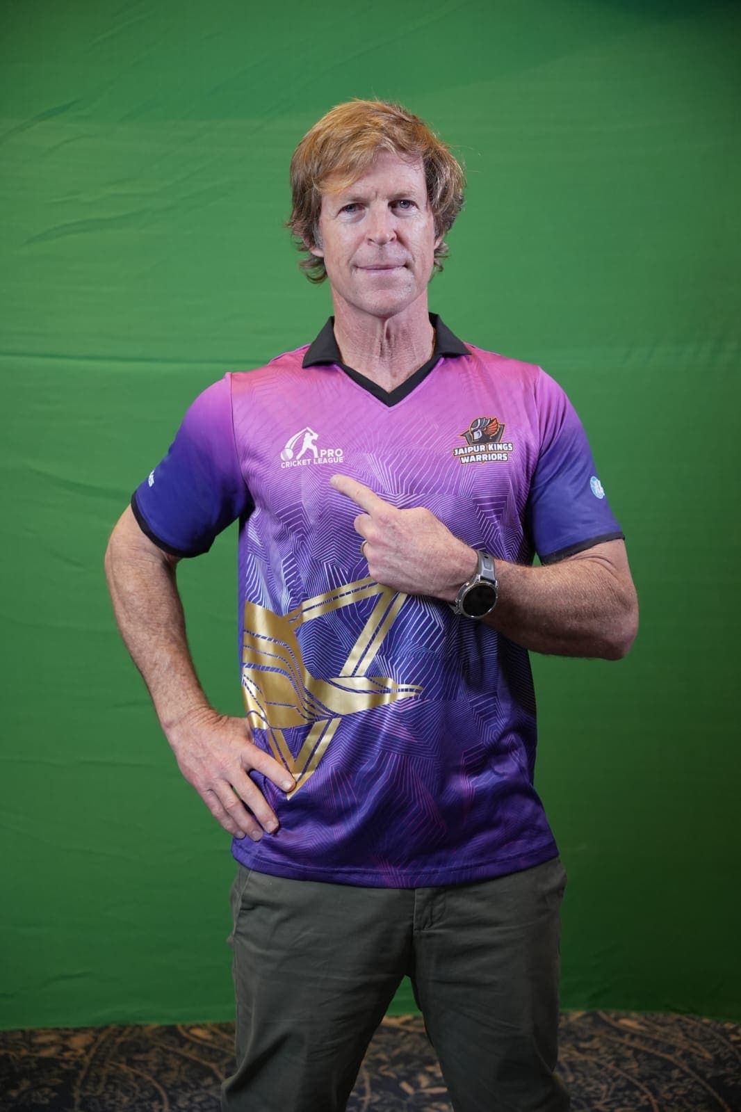 Jonty Rhodes in Jaipur Kings Warriors kit, Pro Cricket League.